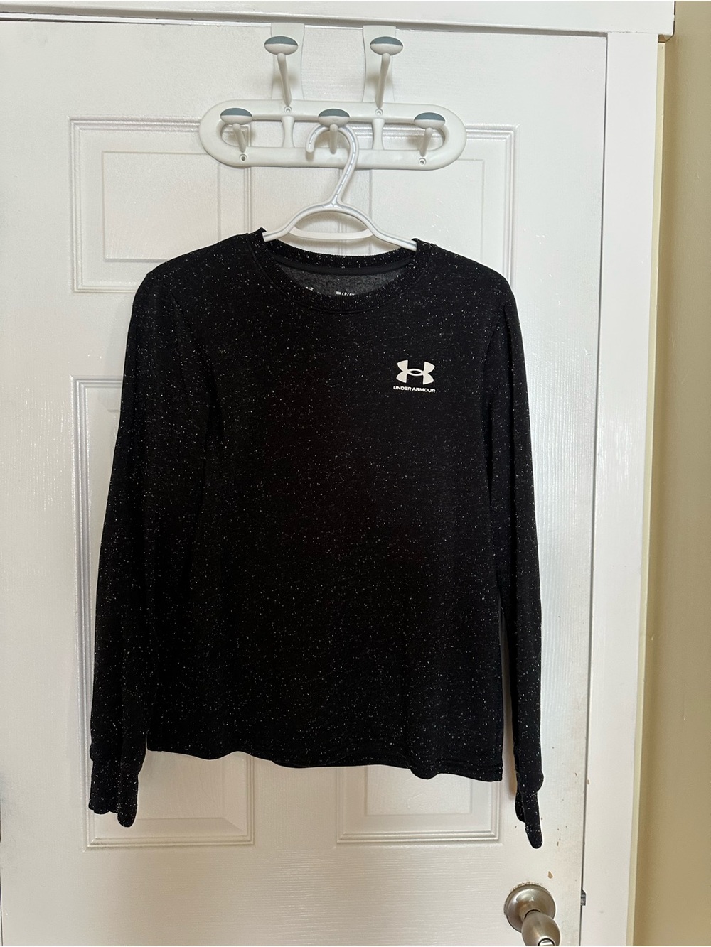 Under Armour Black Speckled Long Sleeve Logo Top